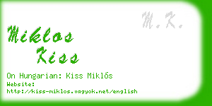 miklos kiss business card